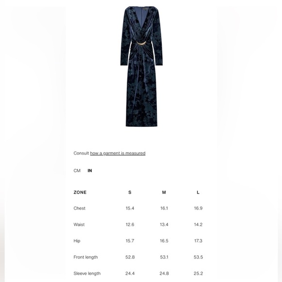 ZARA VELVET MIDI DRESS WITH HARDWARE - Picture 16 of 16